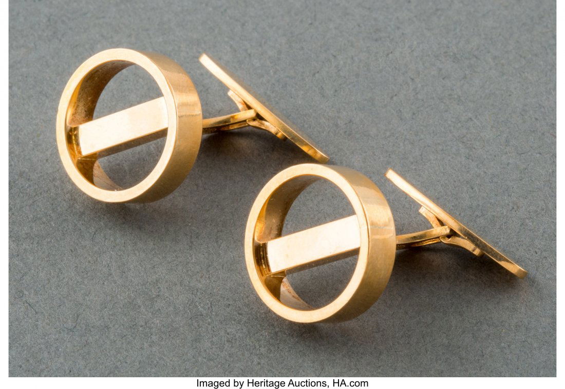 A Pair of Georg Jensen No. 1091 18K Gold Cuff Li (1 of 2)