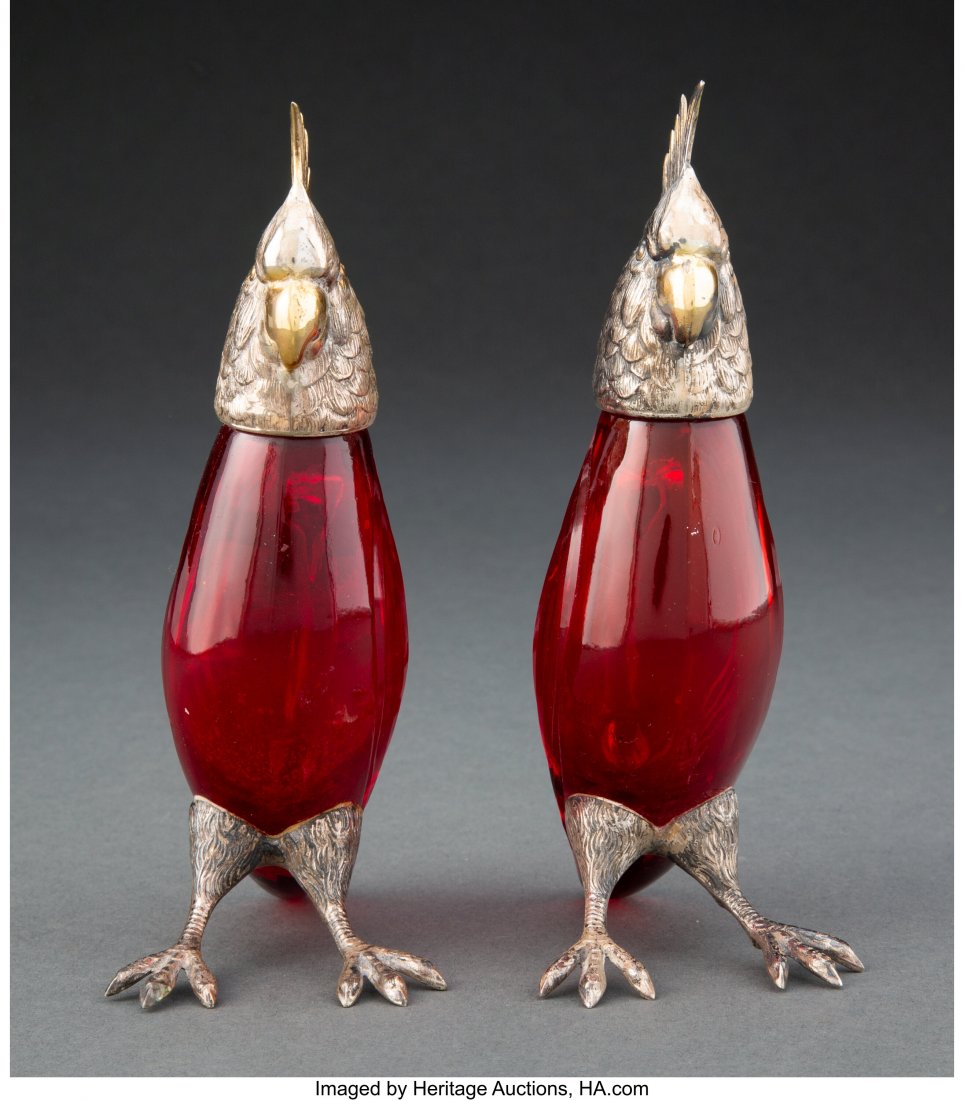 A Pair of Spanish Bird-Form Partial Gilt Silver (1 of 4)