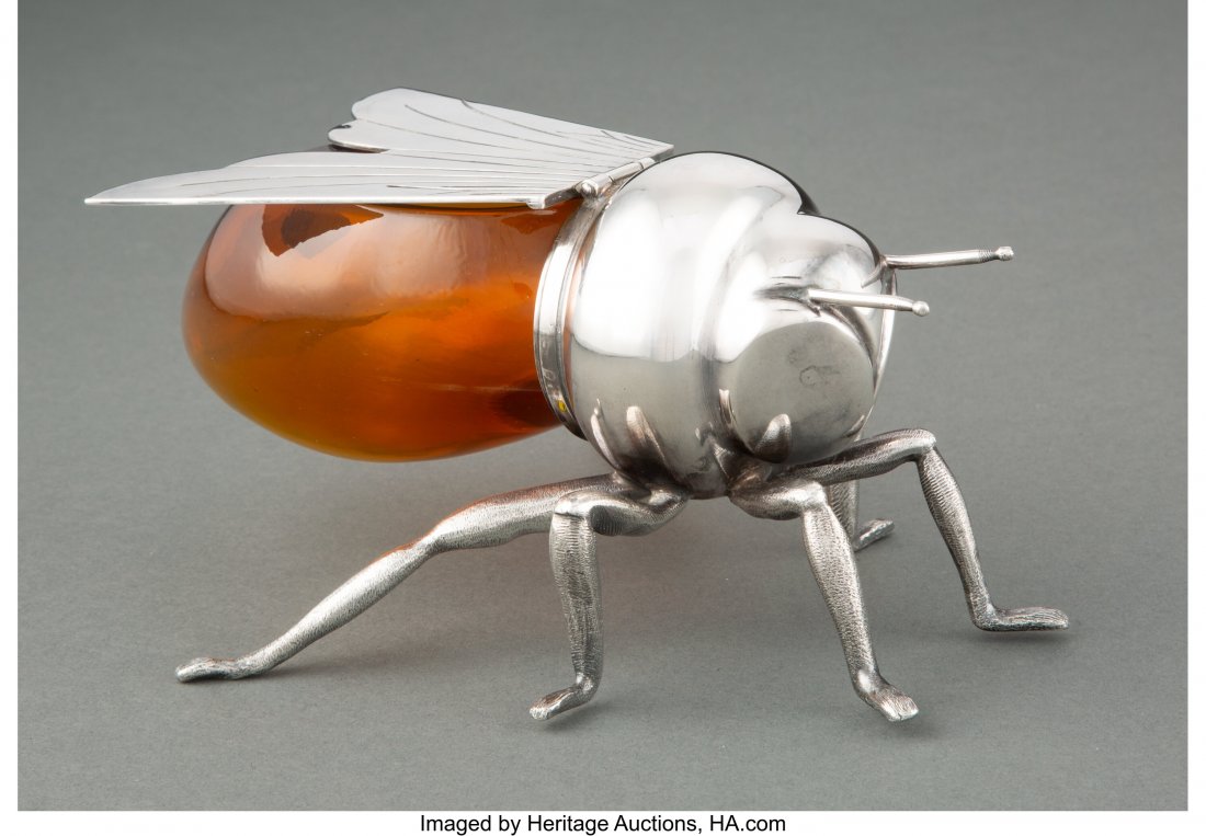 A Mappin & Webb Bee-Form Silver-Plate and Glass (1 of 4)
