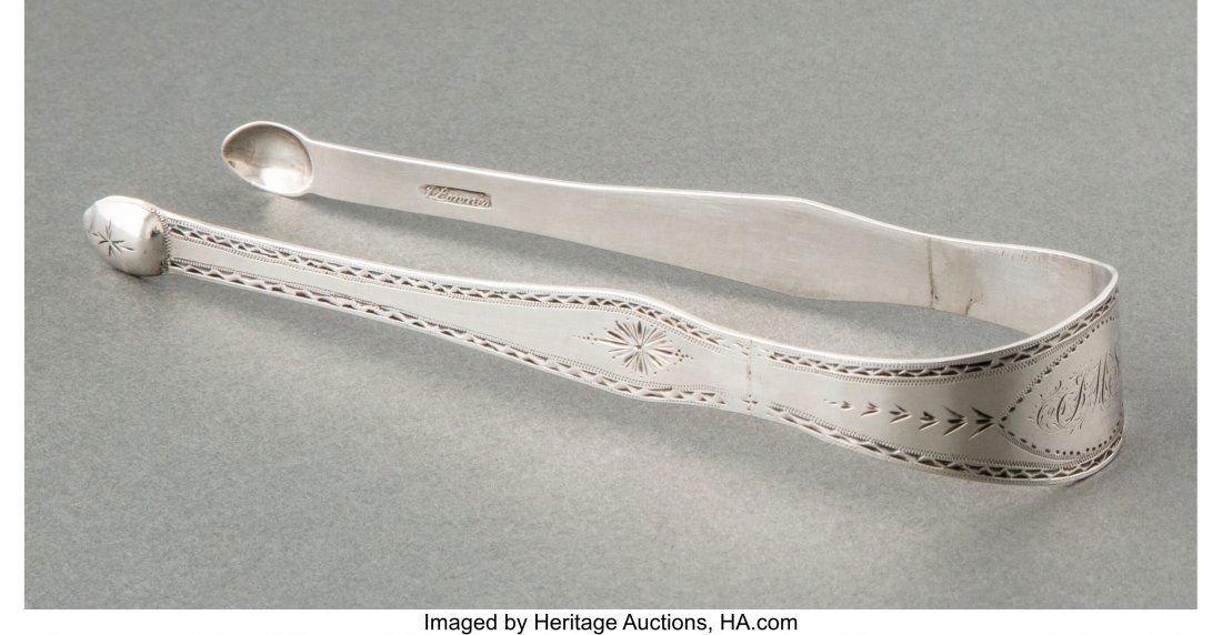 A Pair of Joseph Lownes Coin Silver Tongs, Phila (1 of 3)
