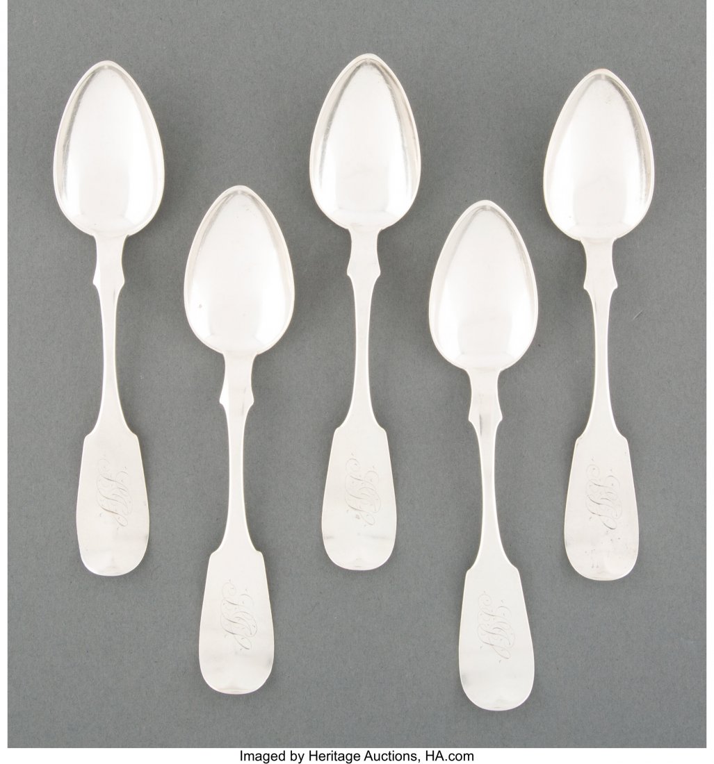 A Set of Five Butler McCarty & Co. Coin Silver S (1 of 3)