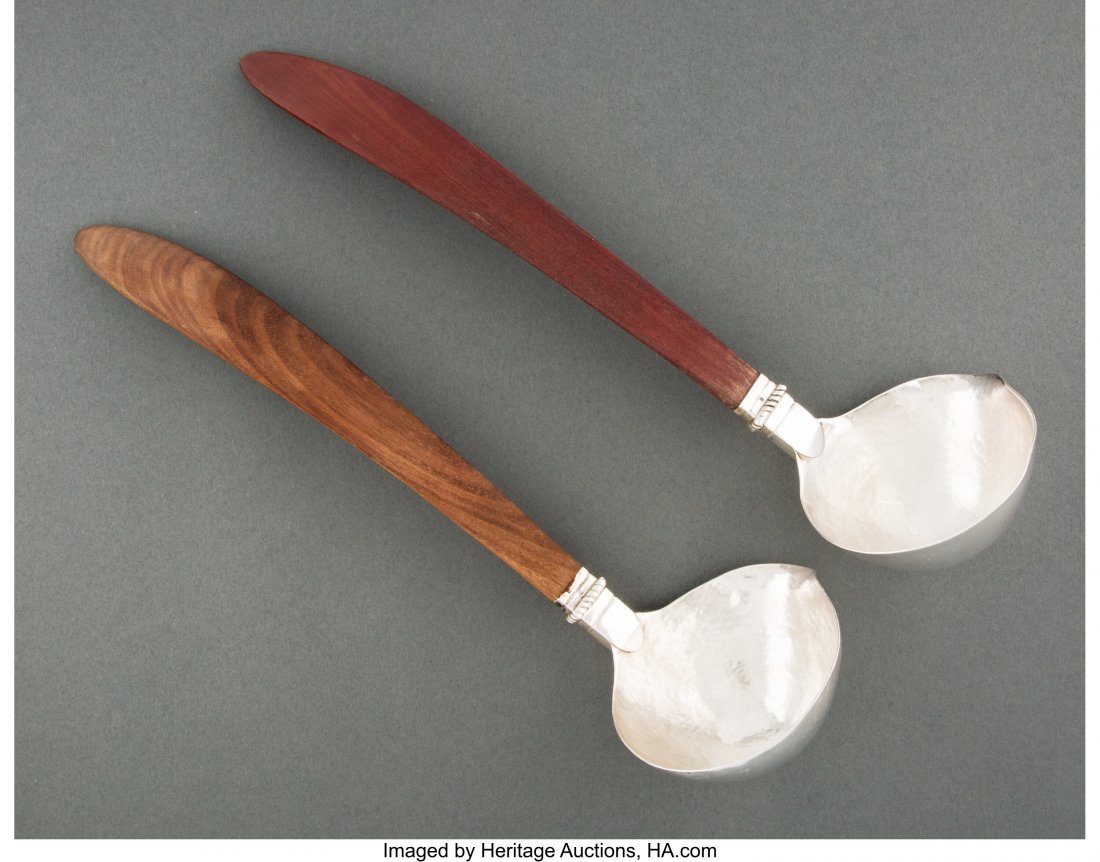 A Pair of William Spratling Silver and Wood Ladl (1 of 3)