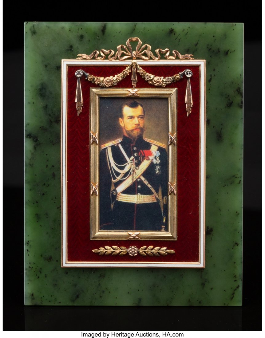 A Spinach Jade, 14K Vari-Color Gold, Diamond, an (1 of 5)