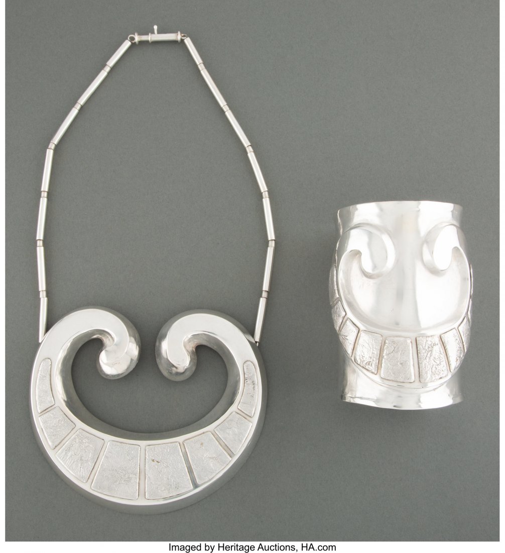 A Graziella Laffi Silver Necklace and Cuff, Lima (1 of 2)