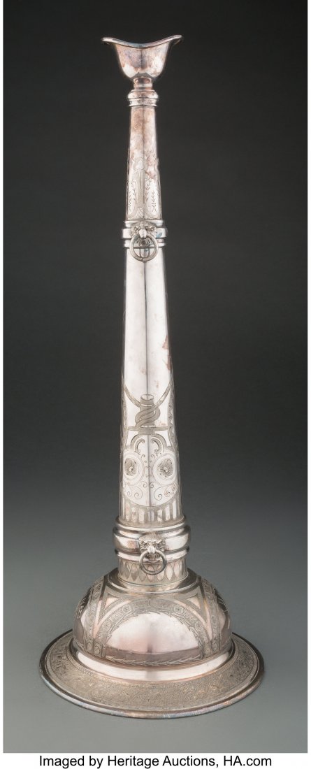 American Silver-Plated Fire Parade Trumpet, late (1 of 4)