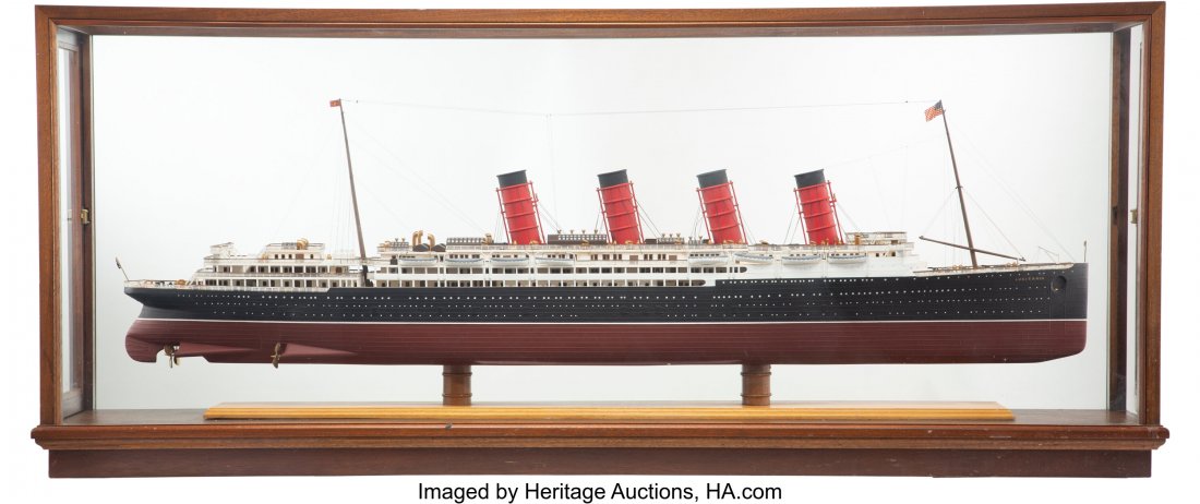 Large and Well-Built R.M.S. Lusitania Ship Model (1 of 6)