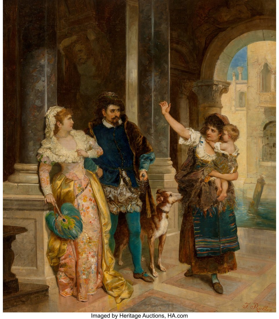 Continental School (19th Century) The Denunciati: Continental School (19th Century) The Denunciation Oil on canvas 33-1/4 x 29 inches (84.5 x 73.7 cm) Signed lower right: F. Richter HID03101062020 © 2020 Heritage Auctions | All Rights Reserved