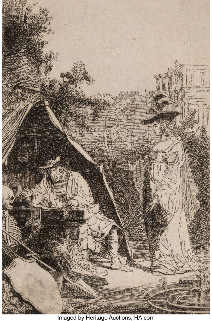 After Ferdinand Bol (Dutch, 1616-1680) The hour: After Ferdinand Bol (Dutch, 1616-1680) The hour of death Etching on laid paper with cornucopia watermark, with small margins 5-1/8 x 3-1/2 inches (13.0 x 8.9 cm) (image) 5-1/2 x 3-7/8 inches (sheet) I
