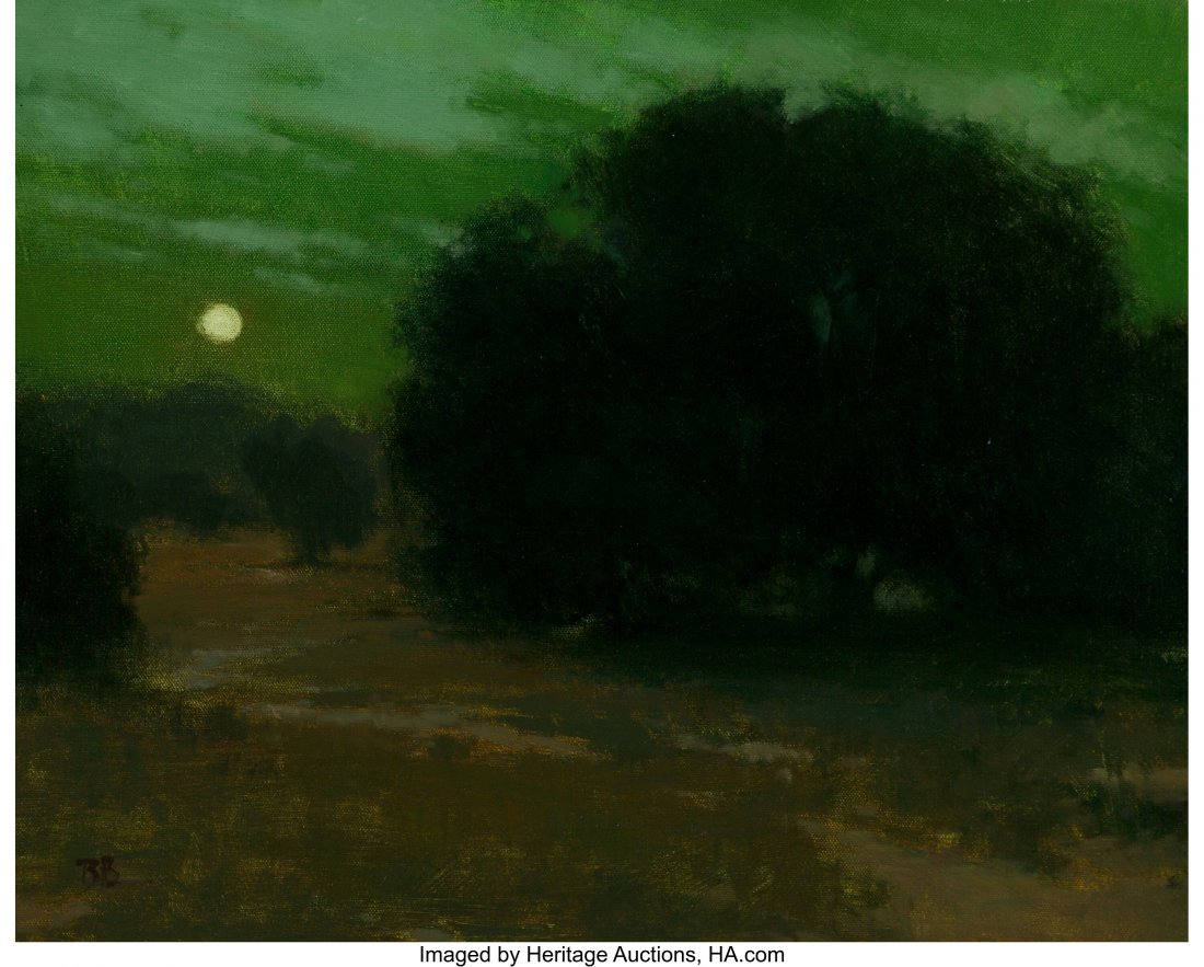 Brian Blood (American, b. 1962) Ryan Ranch Noctu: Brian Blood (American, b. 1962) Ryan Ranch Nocturne, 2006 Oil on canvas 16 x 20 inches (40.6 x 50.8 cm) Initialed lower left: BB Signed, dated, and titled on the reverse: Ryan Ranch Nocturne 2006 Bria