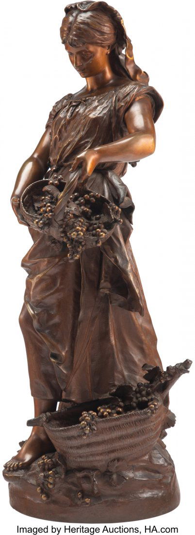 After Hippolyte Moreau (French/American, 1832-19: After Hippolyte Moreau (French/American, 1832-1927) The Harvest Patinated bronze 29 inches (73.7 cm) Incised Hte. Moreau HID03101062020 © 2020 Heritage Auctions | All Rights Reserved