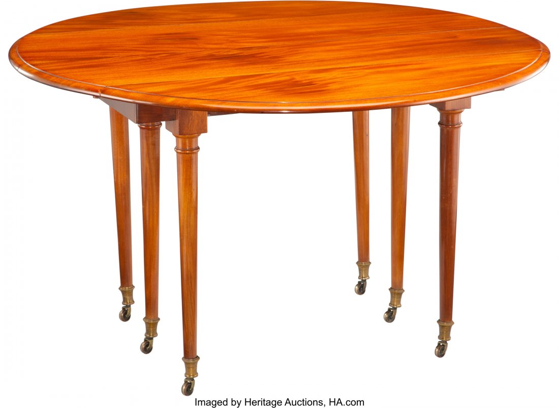 A Louis XVI Mahogany Drop-Leaf Table, late 18th : A Louis XVI Mahogany Drop-Leaf Table, late 18th century 30 x 50 inches (76.2 x 127 cm) Property from the Collection of John Robert Clark HID03101062020 © 2020 Heritage Auctions | All Rights Reser