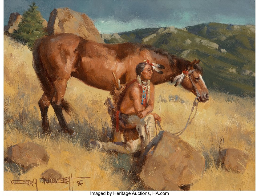 Gary Lawrence Niblett (American, b. 1943) The Dr: Gary Lawrence Niblett (American, b. 1943) The Dreamer Oil on canvas 9 x 12 inches (22.9 x 30.5 cm) Signed lower left: Gary Niblett CA Signed and titled on the reverse: "The Dreamer" / Gary Niblett CA