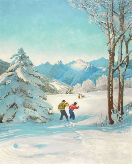 JOHN FORD CLYMER (American, 1907-1989) Winter's Splendo: JOHN FORD CLYMER (American, 1907-1989)Winter's SplendorOil on board