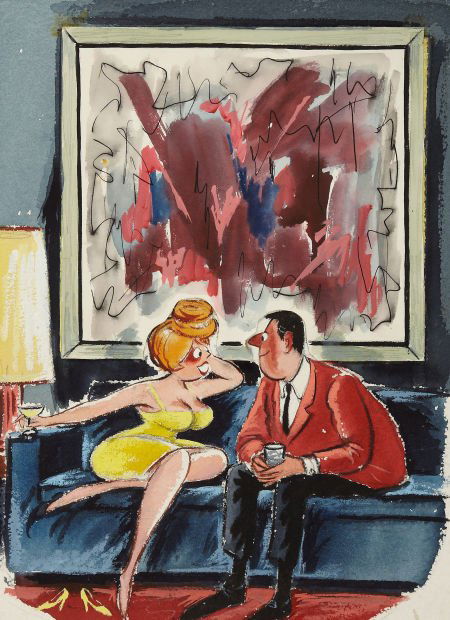 PHIL INTERLANDI (American, 1924-2002) Playboy ca: PHIL INTERLANDI (American, 1924-2002)Playboy cartoon illustration, page 243