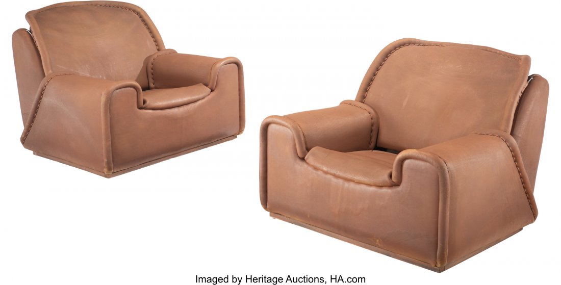 De Sede (Swiss, est. 1962) Pair of Lounge Chairs (1 of 3)