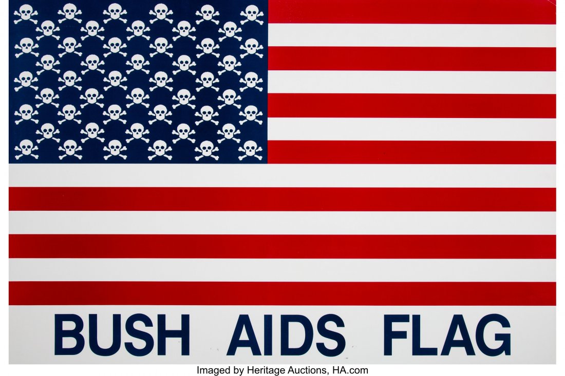 Gran Fury (American, 1988-1995) Bush AIDS Flag f (1 of 2)