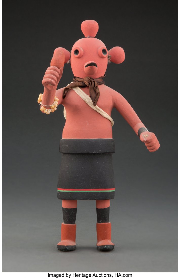 A Hopi Kachina Doll  Mudhead c. 1960  Height: 11 (1 of 3)