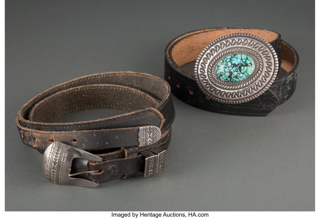 Two Navajo Belts   the smaller example, signed R (1 of 1)
