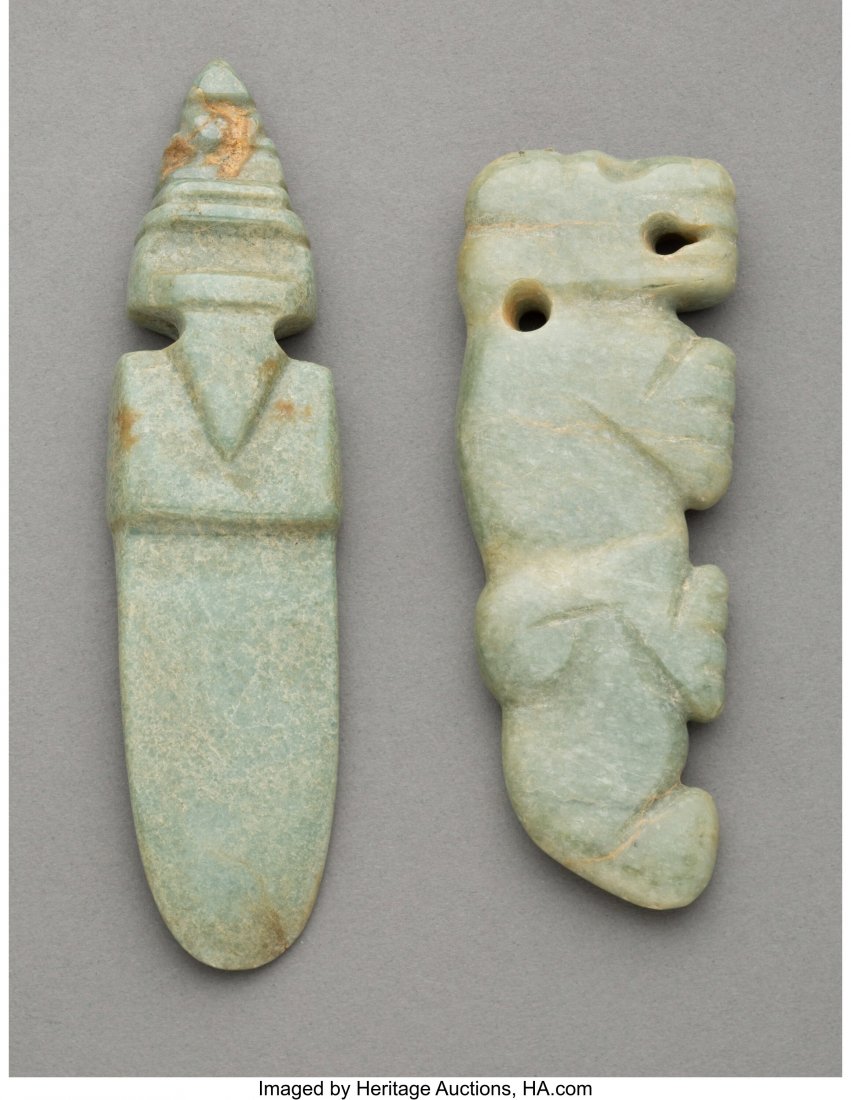 Two Jade Pendants  Costa Rica, c. 100-700 AD  On (1 of 2)