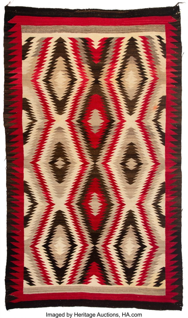 A Navajo Regional Rug  c. 1920  native handspun (1 of 4)
