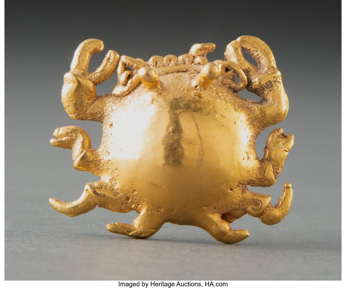 A Cocle Gold Crab Bell Pendant  Panama, c. 900 - (1 of 3)