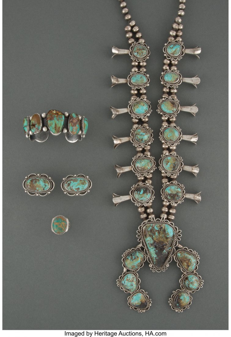 Four Navajo Jewelry Items  c. 1940 - 1990  inclu (1 of 2)