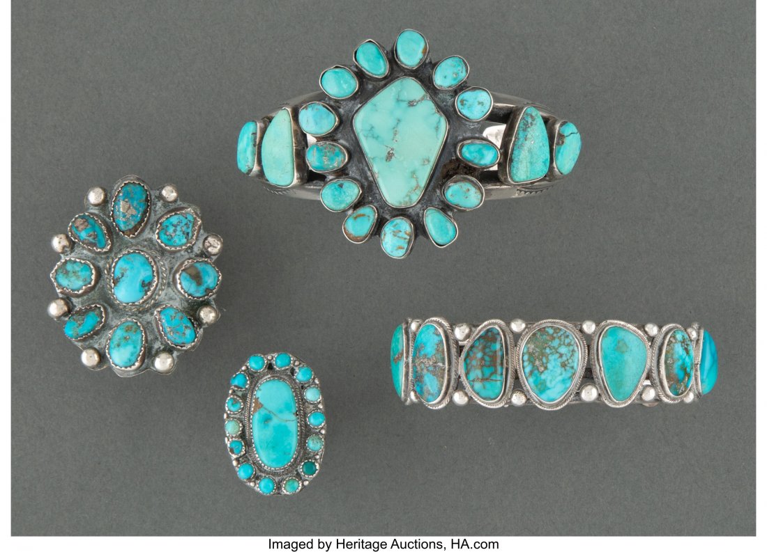 Four Navajo Jewelry Items  c. 1940 - 1970  inclu (1 of 2)