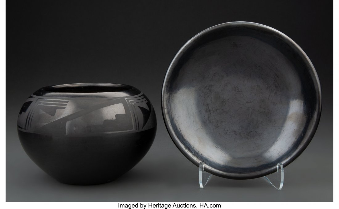 Two San Ildefonso Blackware Items  c. 1950 and 1 (1 of 3)