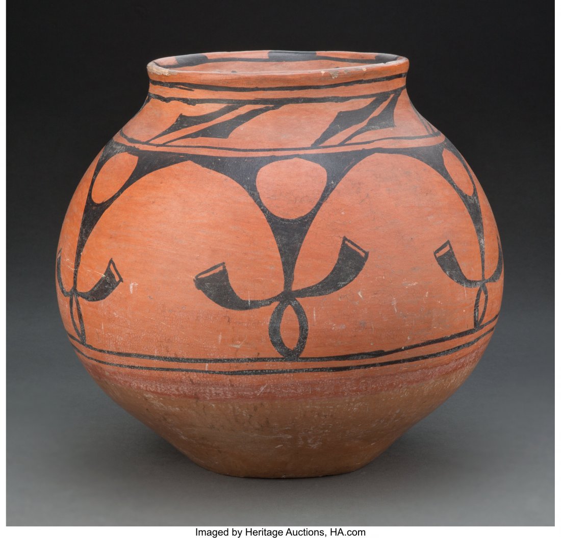 A San Ildefonso Black-On-Red Jar  c. 1895  clay, (1 of 4)