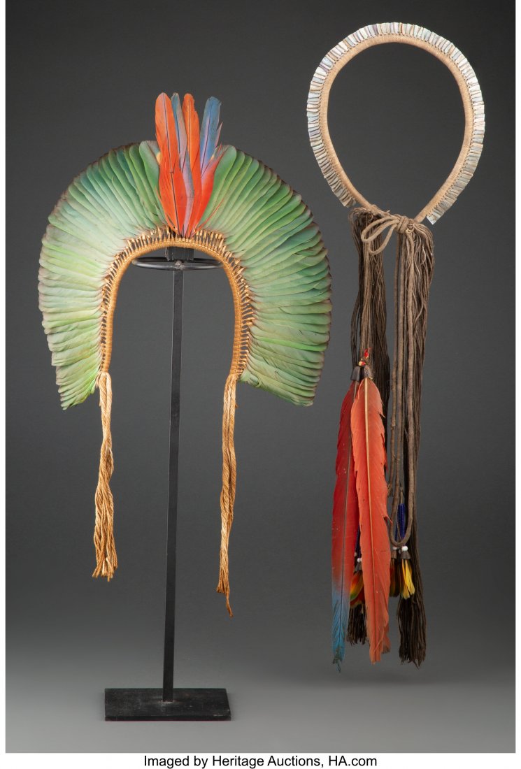 Two Kayapo Ornaments  Xingu River area, Mato Gro (1 of 3)