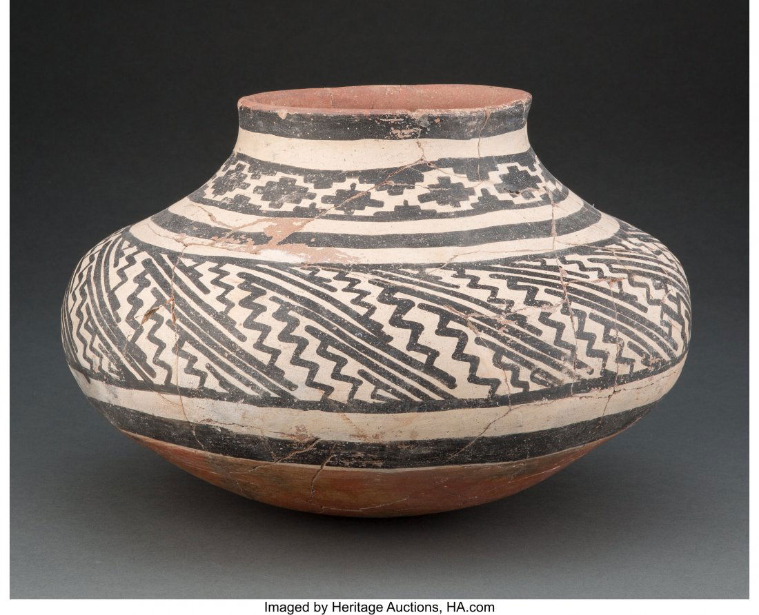 A Gila Polychrome Storage Jar  c. 1250 - 1450 AD (1 of 3)
