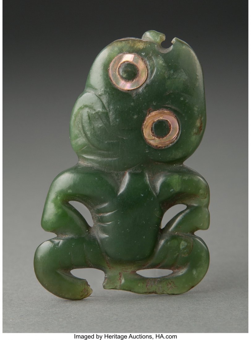 A Maori Jade Pendant (hei tiki)  New Zealand, c. (1 of 2)