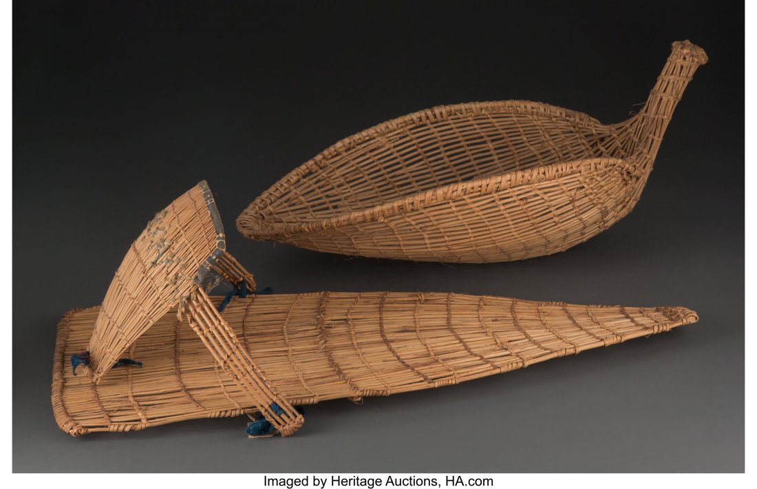 Two Great Basin Twined Basketry Items  including (1 of 2)