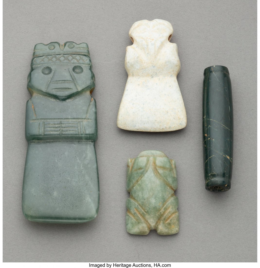 Four Pre-Columbian Jade Pendants Costa Rica, c. (1 of 2)