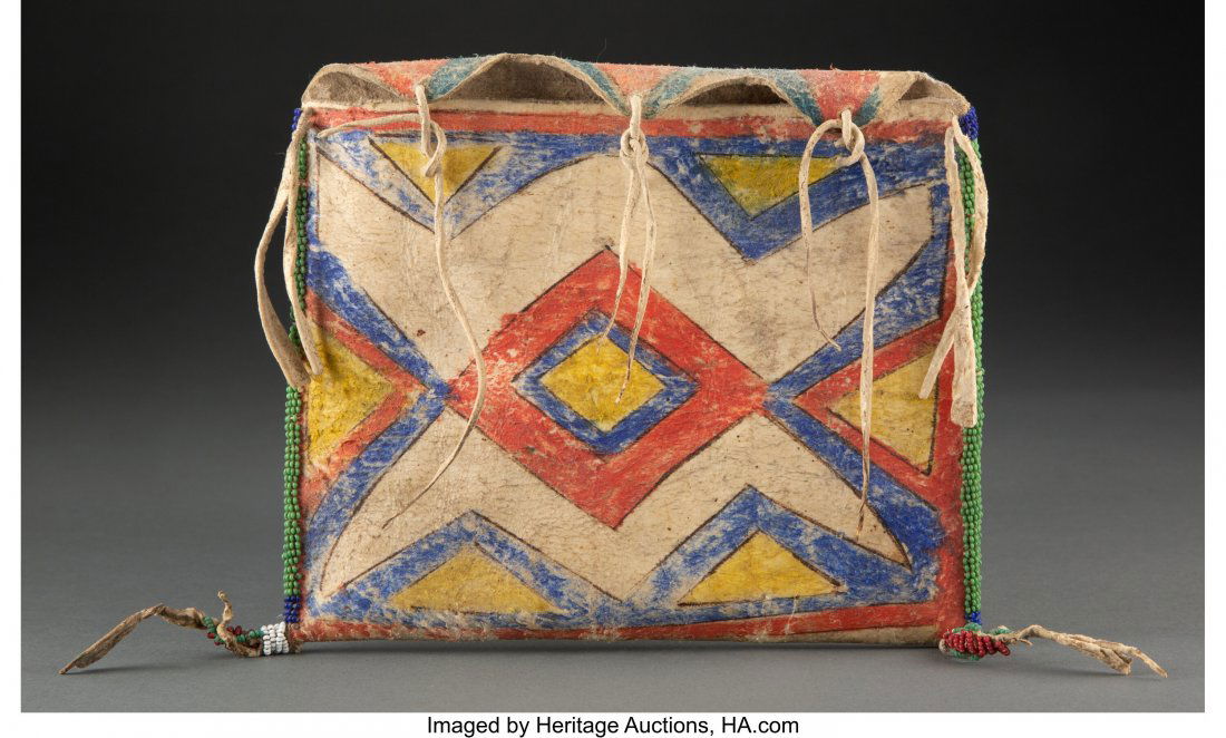 A Sioux Painted Parfleche Envelope  Dimensions (1 of 2)