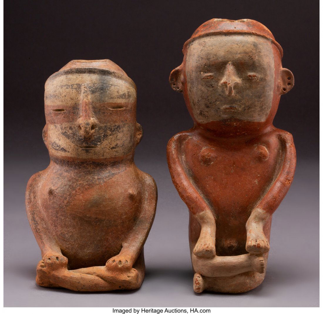 Two Cauca Hollow Earthenware Figures  Colombia, (1 of 3)