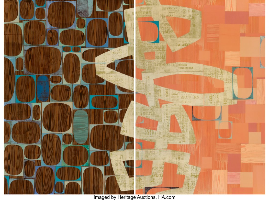 Rex Ray (American, b. 1956) Predigazzia (Diptych: Rex Ray (American, b. 1956) Predigazzia (Diptych), 2012 Mixed media on board 72 x 48 inches (182.9 x 121.9 cm)(each) Each signed, dated, and titled on the reverse: Predigazzia / Rex Ray / 2012 Propert