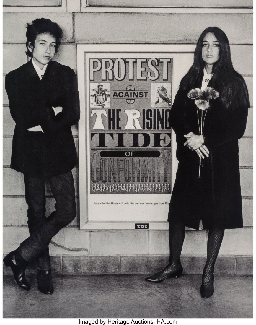 Daniel Kramer (American, 20th Century) Bob Dylan: Daniel Kramer (American, 20th Century) Bob Dylan and Joan Baez with Protest Sign, Newark, New Jersey, 1964 Digital pigment print, printed later 37-1/2 x 29-7/8 inches (95.3 x 75.9 cm) Signed and editi