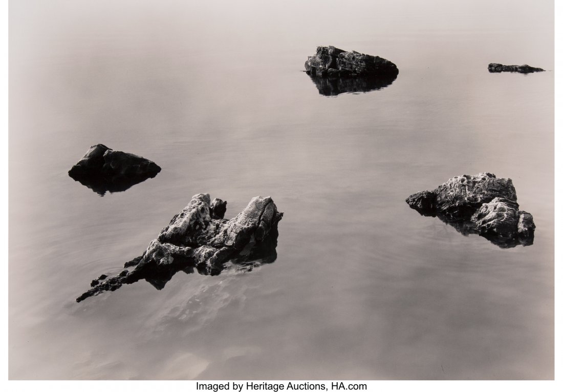 John William Telford (American, 1944-2019) Rocks: John William Telford (American, 1944-2019) Rocks and Water, Sunset Beach, Great Salt Lake, Utah, 2003 Gelatin silver 15 x 21-5/8 inches (38.1 x 54.9 cm) Signed in pencil, mount recto. Signed, titled,
