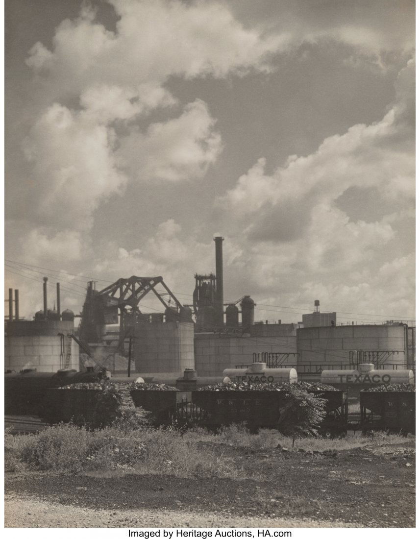 Arthur Smith Gray (American, 1884-1976) Oil Refi: Arthur Smith Gray (American, 1884-1976) Oil Refineries (three works), circa 1937 Gelatin silver prints 13-3/4 x 10-3/4 inches (34.9 x 27.3 cm); and smaller Each with photographer's estate stamp, verso