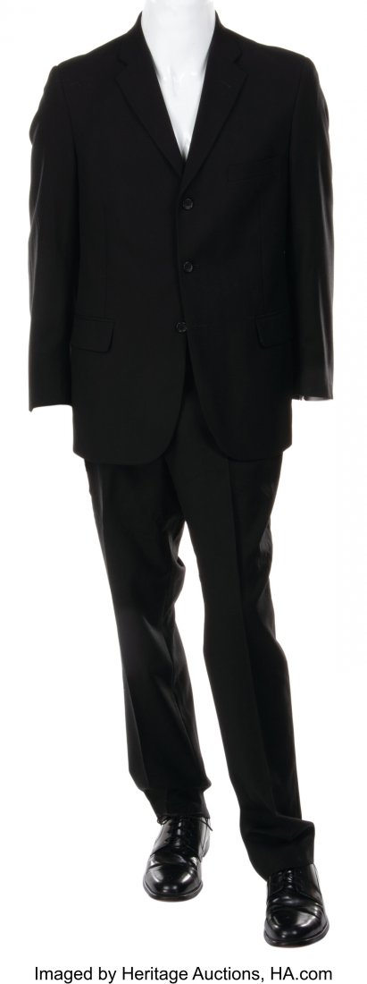 Will Smith "Agent J" Suit and Shoes from Men in: Will Smith "Agent J" Suit and Shoes from Men in Black (Columbia Pictures, 1997). Original (2) piece custom tailored wool suit consisting of (1) jacket with 2-hip flap pockets, 1-chest slash pocket, bu
