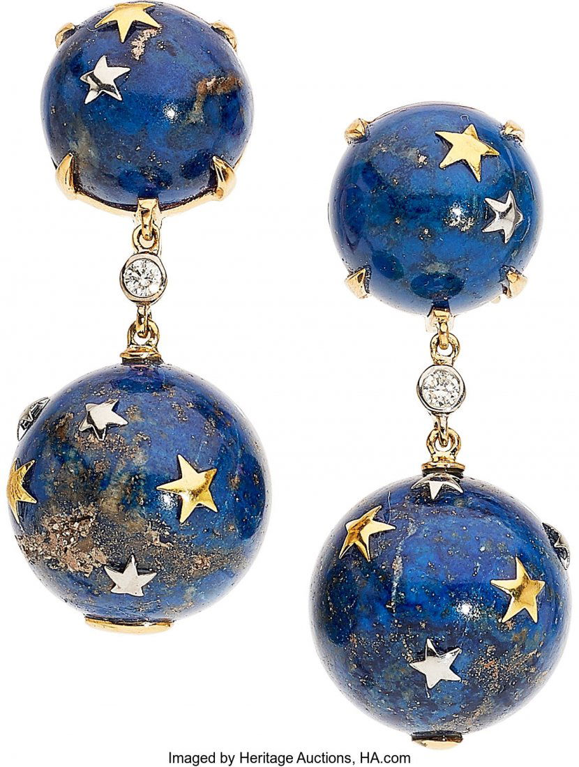 Aletto Bros. Lapis Lazuli, Diamond, Gold Earring (1 of 1)
