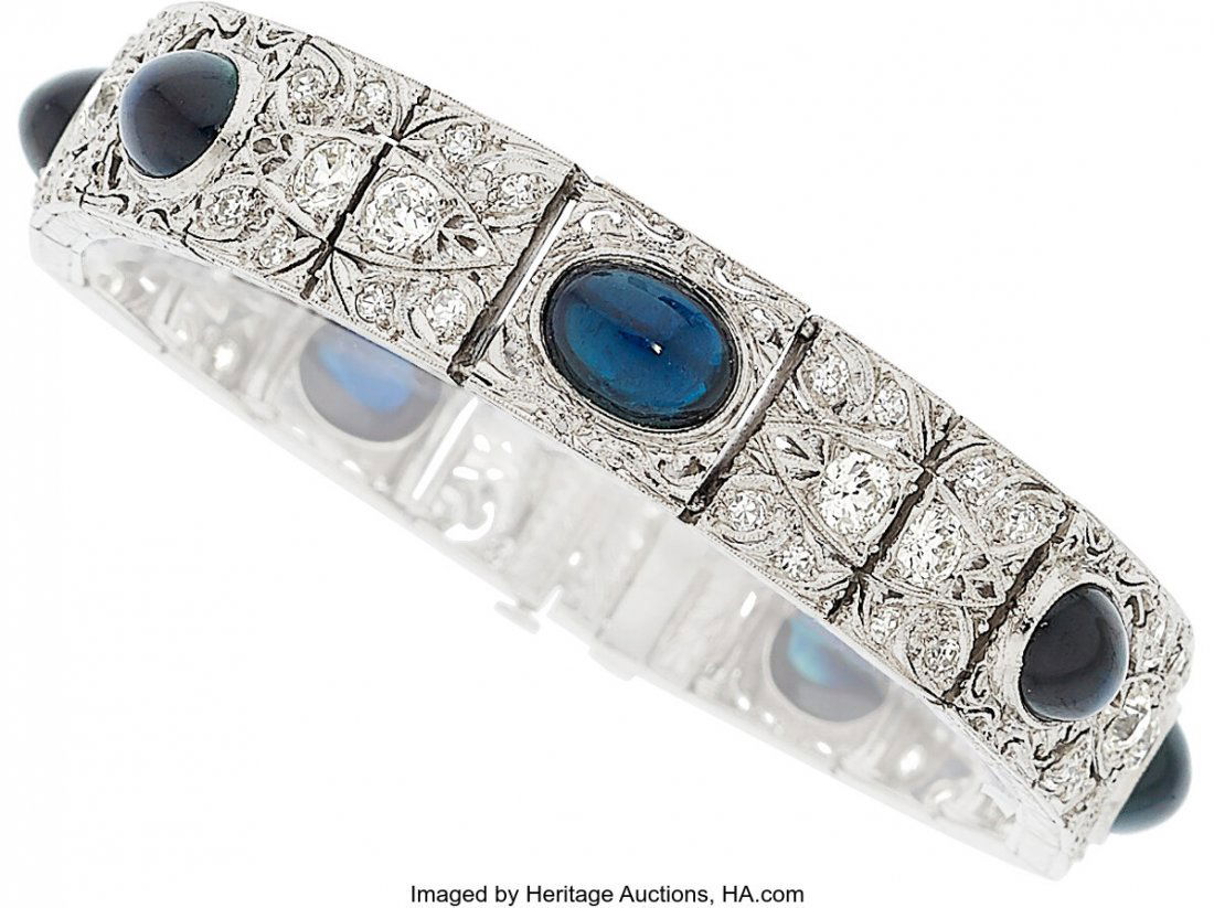 Antique Sapphire, Diamond, Platinum Bracelet  St (1 of 1)