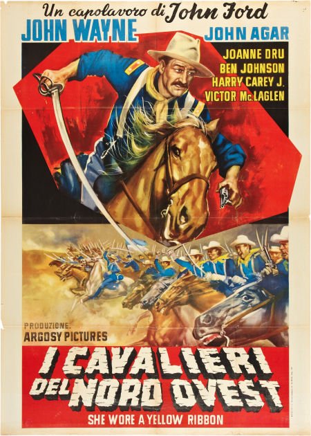 She Wore a Yellow Ribbon (RKO, R-1961). Italian: She Wore a Yellow Ribbon (RKO, R-1961). Italian 2 - Folio (39" X 55"). A classic coll