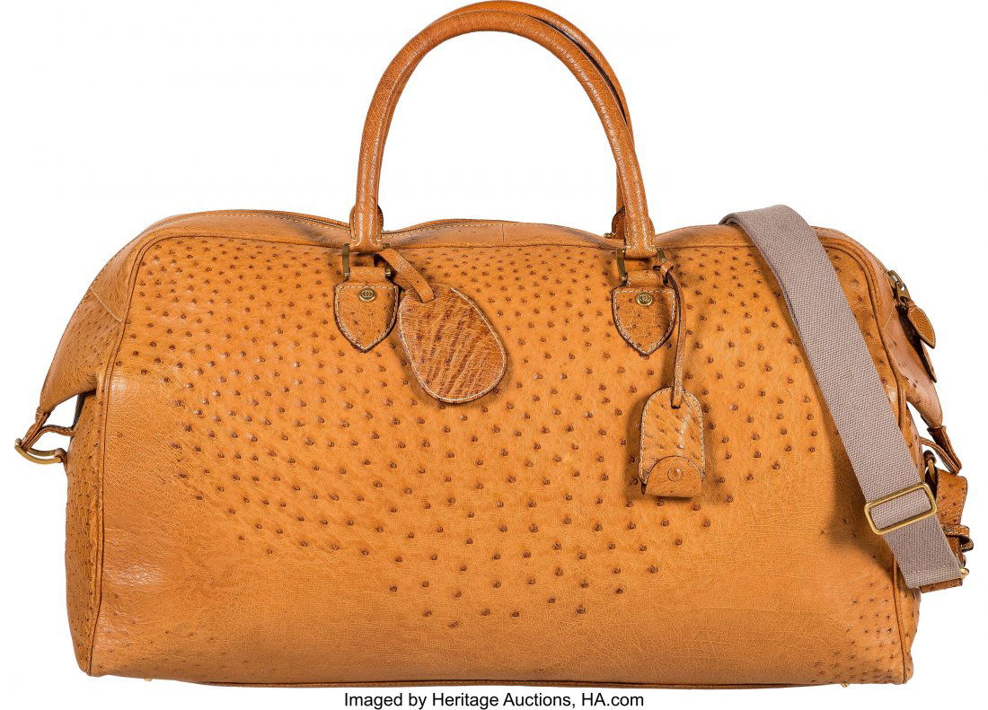 Gucci Vintage Brown Ostrich Travel Bag Condition (1 of 2)