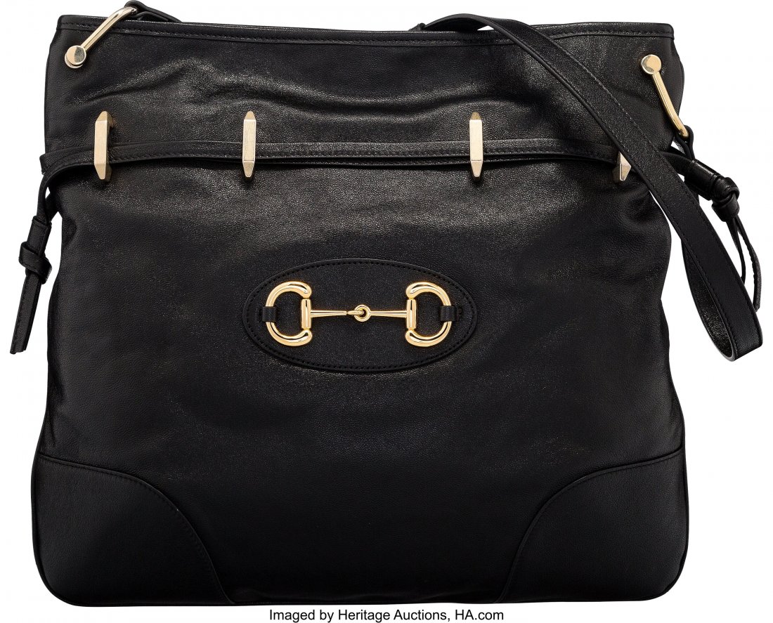 Gucci Black Leather Drawstring Shoulder Bag Cond (1 of 2)