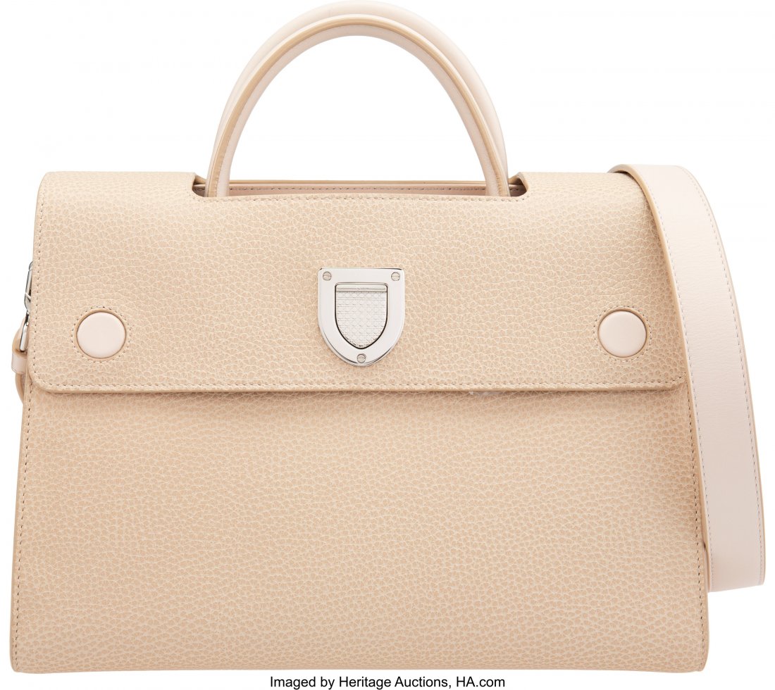 Christian Dior Beige Calfskin Leather Medium Dio (1 of 2)