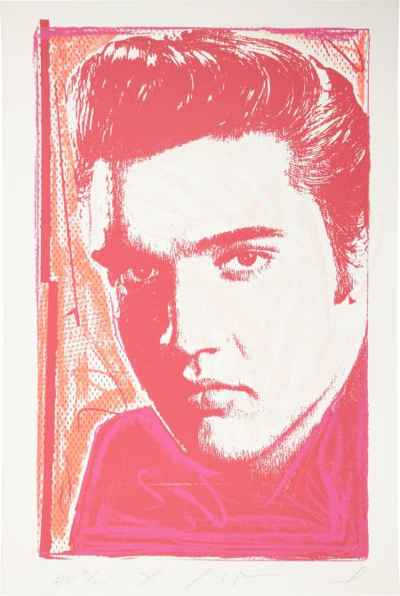 John van Hamersveld Elvis Presley Silkscreen Pri: John van Hamersveld Elvis Presley Silkscreen Print, Artist's Proof 42/100. The King of Ro