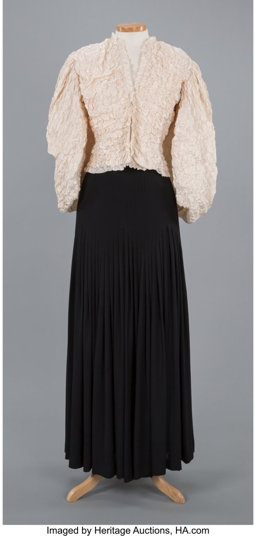 A Bill Blass White Silk Taffeta Jacket and Silk (1 of 2)