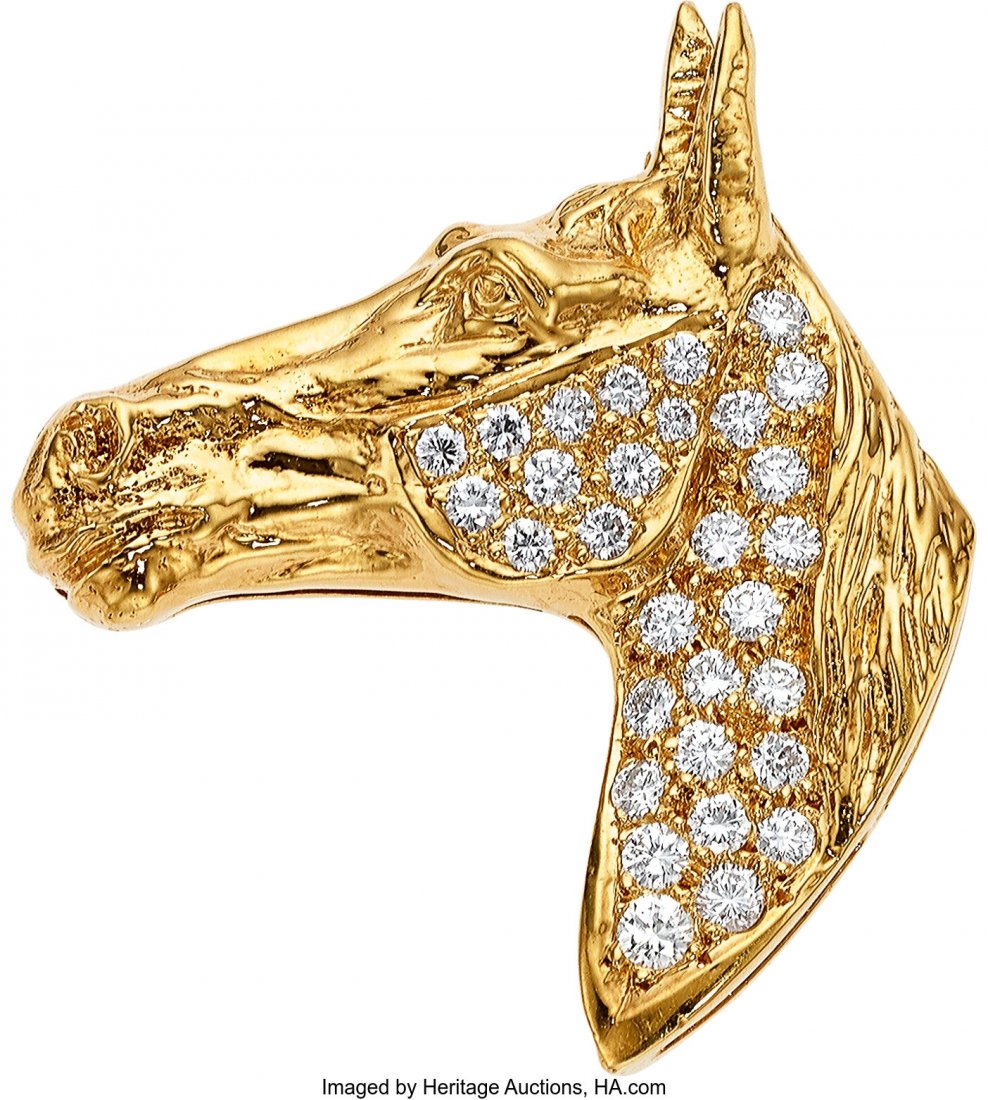 Peter Lindeman Diamond, Gold Pendant-Brooch  Sto (1 of 2)